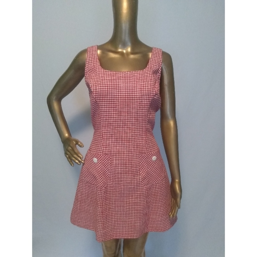 Rampage Vintage 90s Checkered Babydoll Mini Dress